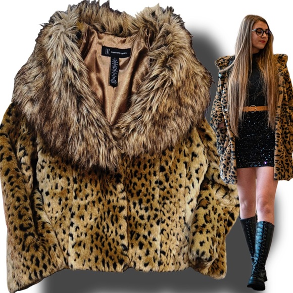 INC International Concepts Jackets & Blazers - Brown & Black Lynx Faux Fur Jacket by International Concepts Size small